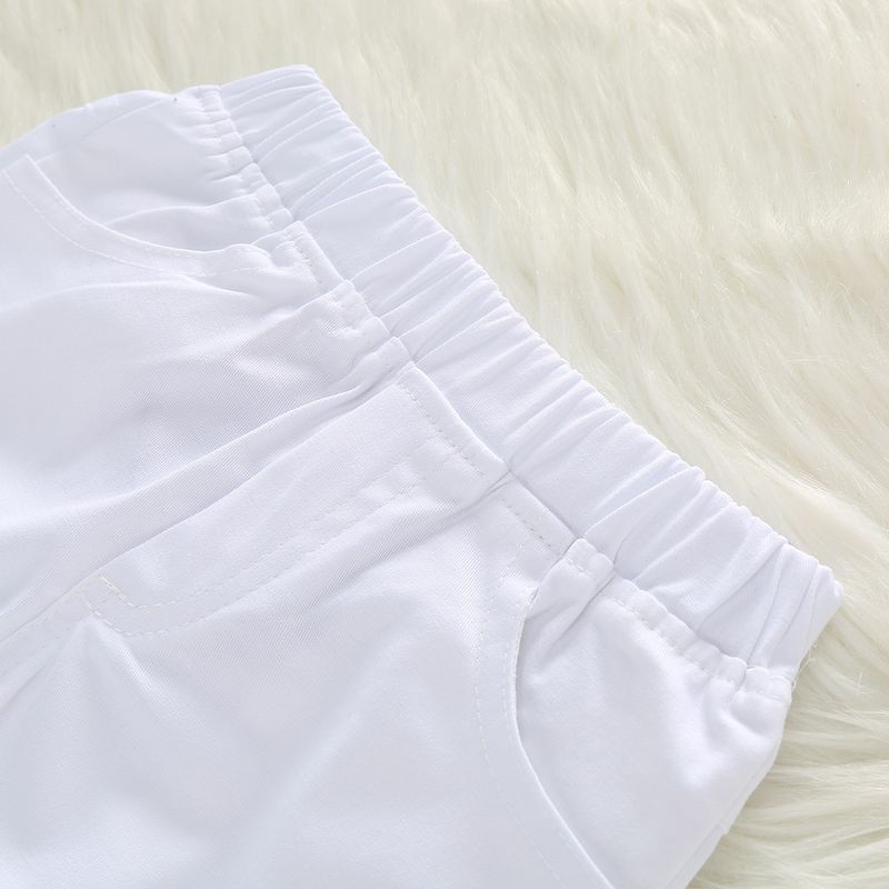 Girls Cotton Striped Bow Top & Elastic Waist Ruffled Shorts Set - Soft Breathable Outfit For Toddlers (90-130cm) - A-Class Safety Certified_voghion.com