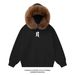 Men's Plus Size Zip-Up Hoodie With Detachable Faux Fur Trim, Oversized Fit, Stylish Streetwear For Winter_voghion.com
