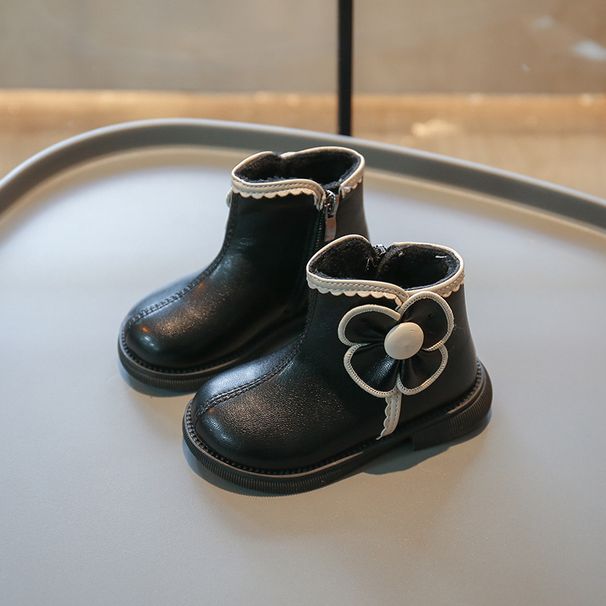 Buty dziecięce ShoeGlobe Girls z podszewką z polaru, bawełniane, jesień/zima 2024, nowe, ciepłe, krótkie, stylowe, modne buty Martin dla dziewczynek_voghion.com