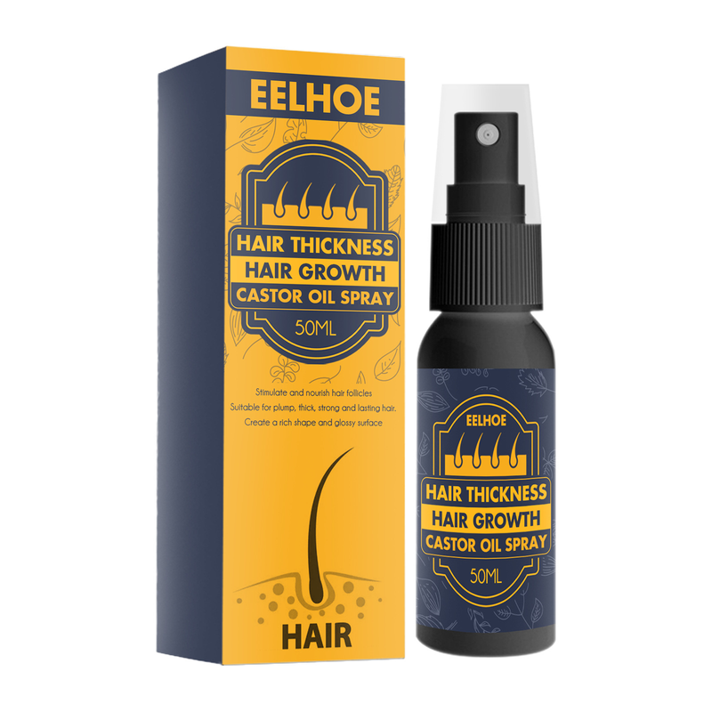 eelhoe Haarnährstoffspray befeuchtet Haarfollikel, Rizinusöl, Haarwachstumsserum, Tiefschwarzes, dickes Haarwachstumsserum_voghion.com
