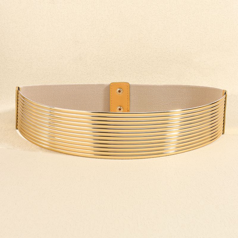 Modische Persönlichkeit Trendy Für Frauen Casual Accessoire Dekorative Kleid Gürtel Gold Lange Streifen Bund_voghion.com