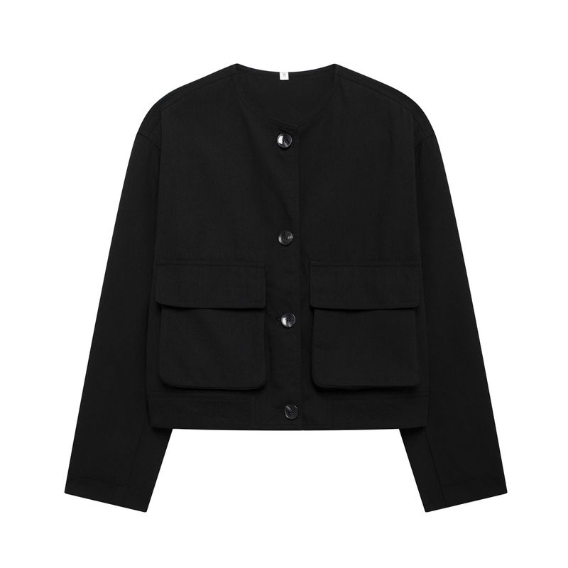 Women's clothing 2024 autumn and winter new street fashion pocket decoration jacket_voghion.com