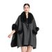 Women's imitation Rex rabbit collar cape cape large size knitted cardigan loose woolen coat_voghion.com
