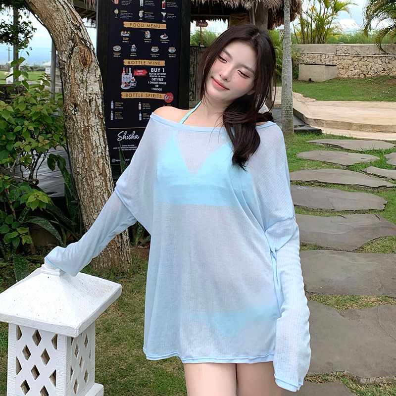 Bikini Soakable Swimming Beach Hot Spring Blouse_voghion.com