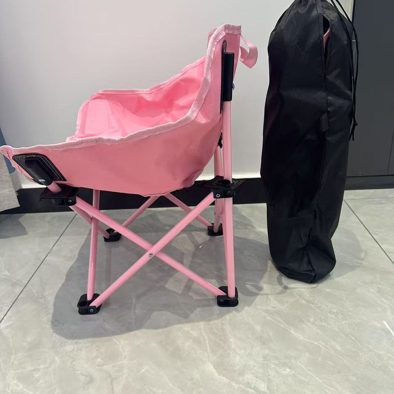 Outdoor Camping Moon Pink Picnic Art Student Folding Heavy Duty Stall Chair_voghion.com