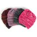 Knitted women's ponytail with mixed threads, autumn and winter multi-color pullover hat without CC logo_voghion.com
