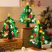Christmas Mini Tree Decorations With Lights DIY Holiday Craft Kit For Kids Small Festive (24cm Random Styles: Santa Penguin Reindeer Snowman)_voghion.com