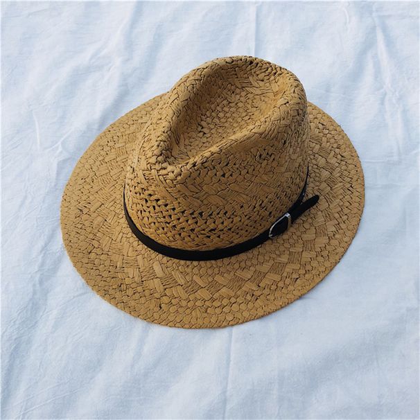 Cappelli da cowboy in paglia cava alla moda, cappelli da spiaggia in feltro, cappelli da festa per uomo e donna, 4 colori, cappello estivo in paglia jazz_voghion.com