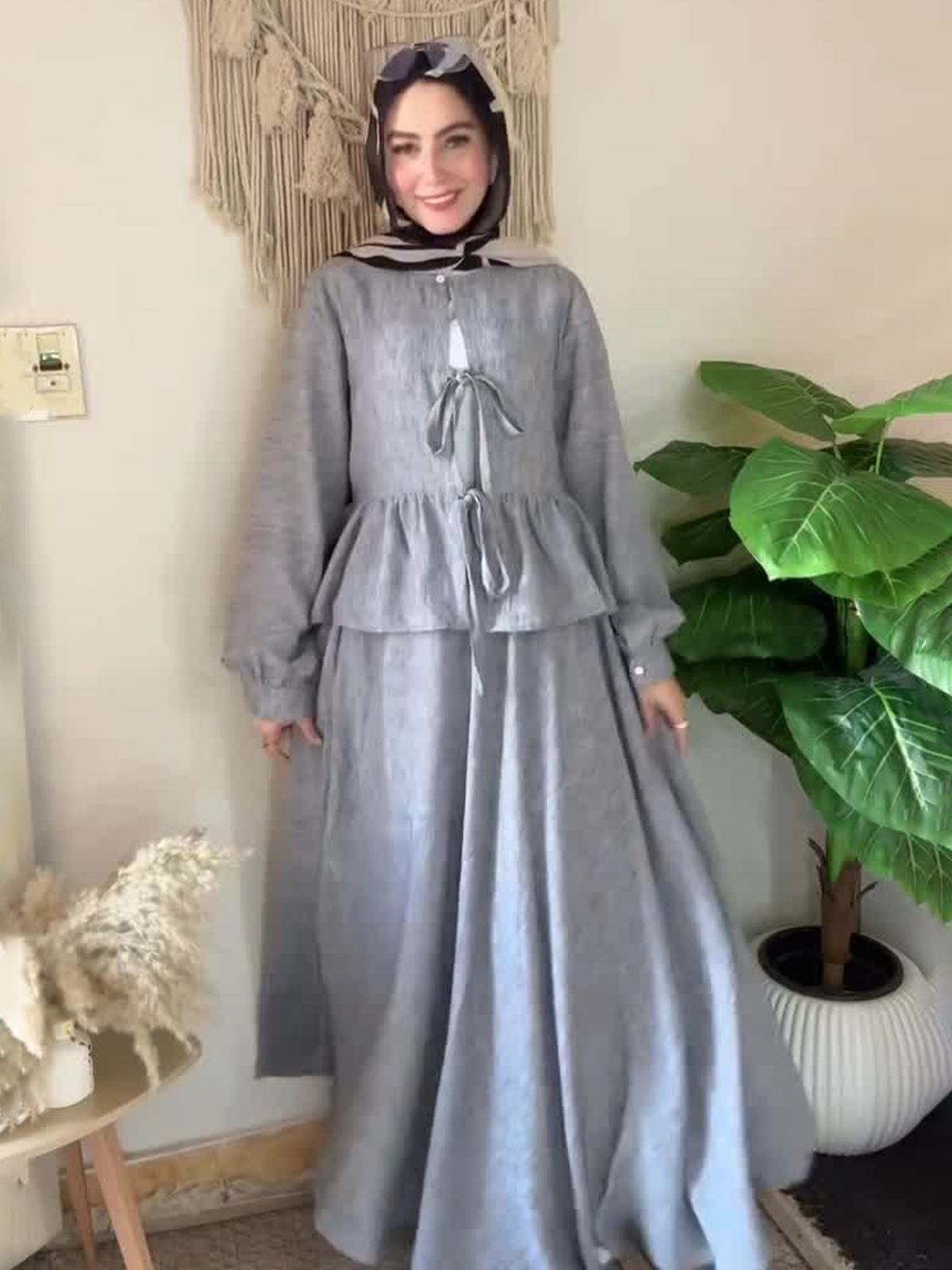 Damkläder Mjuka och söta långärmade toppar och långa kjolar Smal och elegant Temperamentkostymer_voghion.com