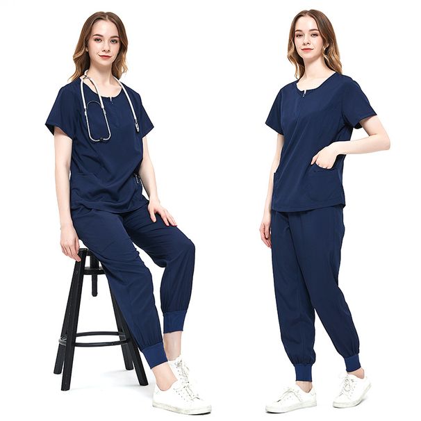 Dentist's surgical gown, women's split hand wash suit, nursing work uniform, elastic quick drying hospital nurse uniform_voghion.com