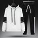 Men's Clothing Autumn Polar Fleece Hooded Sweatshirt Two Piece Suit Slim Nine Point Pants Sports_voghion.com