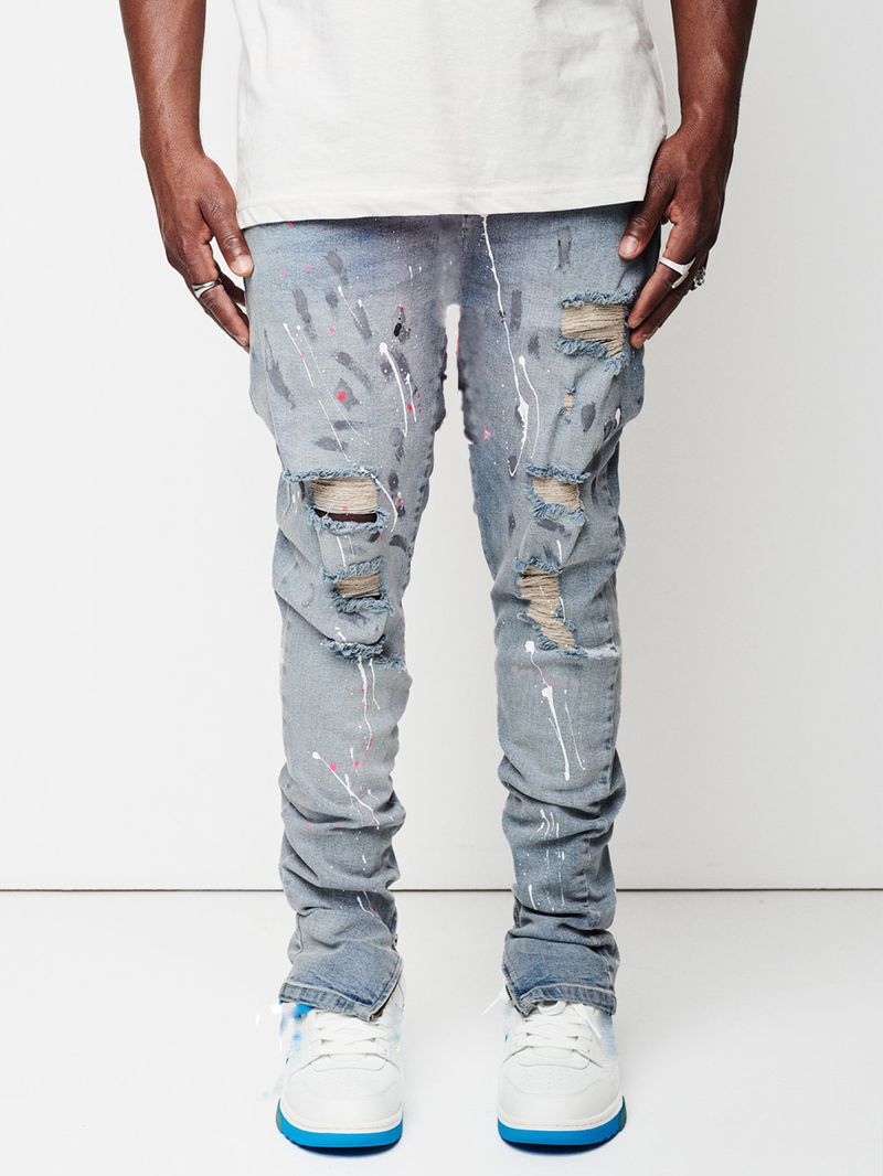 Jeans da uomo di moda casual slim slim foot pants_voghion.com