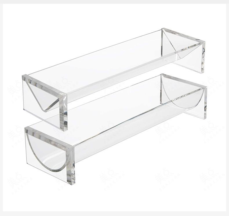 Simple European acrylic rectangular tray restaurant dessert biscuit storage tray fruit food display rack wholesale_voghion.com