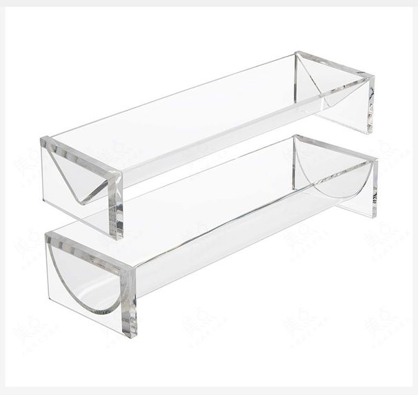 Simple European acrylic rectangular tray restaurant dessert biscuit storage tray fruit food display rack wholesale_voghion.com