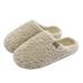 Pantuflas de algodón silenciosas para hombre, ideales para otoño e invierno. Nuevas, sencillas, gruesas, cálidas, de felpa suave en la suela. Para mujer._voghion.com