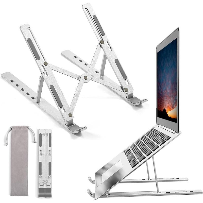 Adjustable Laptop Stand, Suitable For 10-15.6 Inch Laptops And Tablets, Foldable Ergonomic Desktop Stand With_voghion.com