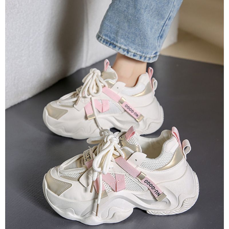 Yeni Baba Kadın 2024 Sonbahar Öğrenci Spor Koşu Günlük Yükseklik Arttırıcı Ayakkabıların Kore Versiyonu_voghion.com