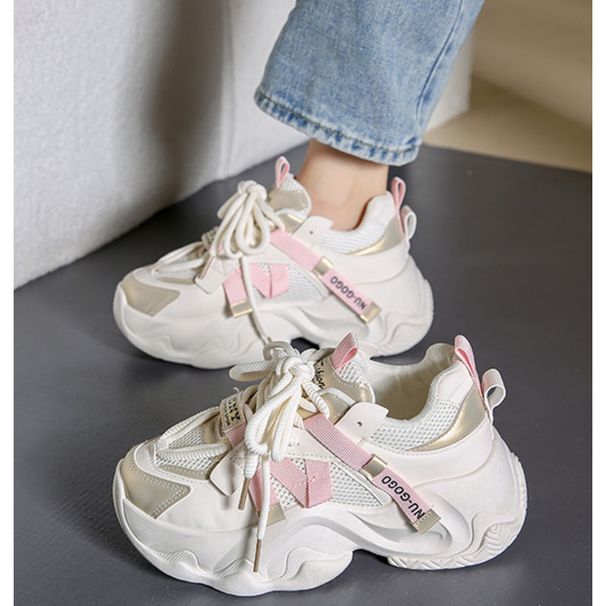 Yeni Baba Kadın 2024 Sonbahar Öğrenci Spor Koşu Günlük Yükseklik Arttırıcı Ayakkabıların Kore Versiyonu_voghion.com