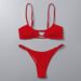 Damenbekleidung Zweiteiliger Badeanzug für Damen, einfarbig, Hosenträger, sexy Tanga-Bikini-Badeanzug_voghion.com