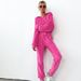 Women's solid color coat pantsuit_voghion.com