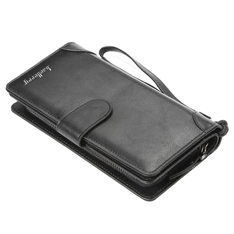 Portafoglio da uomo Business Multi-card Grande capacità Borsa a tracolla con cerniera Borsa alla moda_voghion.com