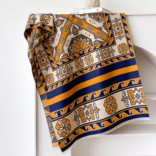 2024 nuovo stile artistico colore contrastante autunno e sciarpa in cashmere bifacciale, scialle caldo invernale di alta qualità_voghion.com