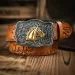 Western Cowboy Leather Belts Horse Pattern Floral Engraved Buckle Belt For Men Z250530_voghion.com