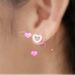 Full Diamond Hollow Heart Fashion Simple Super Shiny Ear Bone Stud Heart-shaped Earrings Niche Design_voghion.com