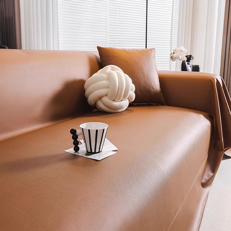 Luxury Cat-Proof Leather Sofa Cover - All-Season Stretchable Universal Fit For Couches With Premium Look​_voghion.com