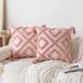 Fluffy Tufted Heart Pillow - Soft & Washable Boho Throw Cushion For Sofa, Bed, Nursery (Pink, 16x16 Inches)_voghion.com