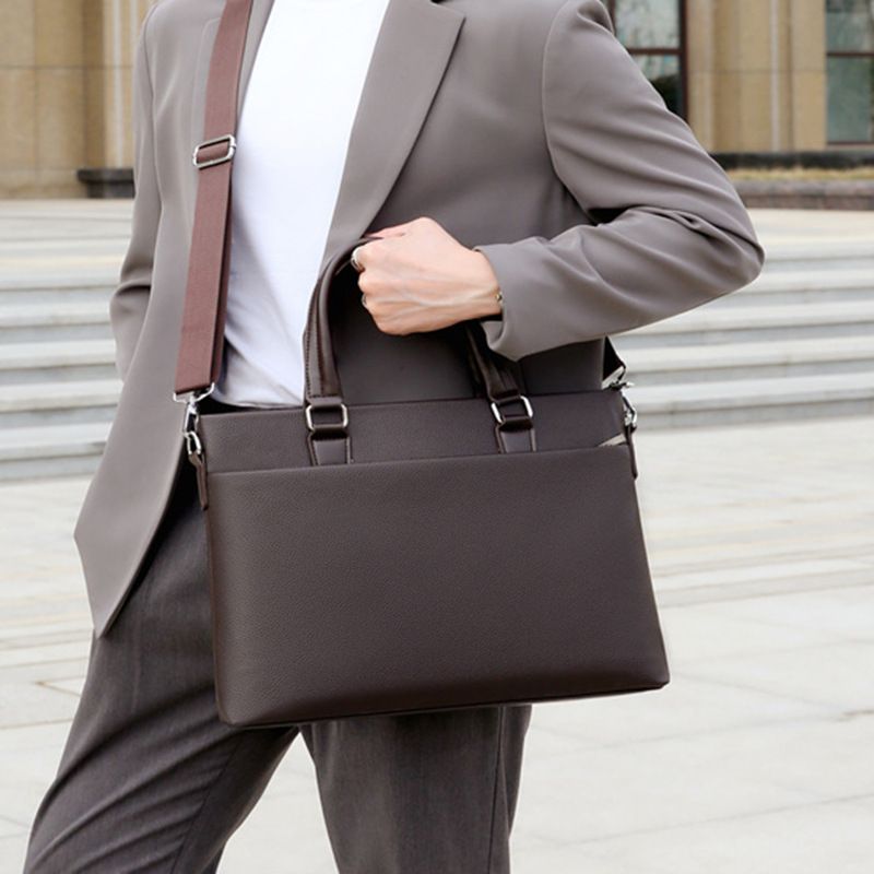 Men's Bags New Men's Handbag Business Briefcase Printing Conference Bag Large Capacity Messenger Document Bag Corporate Training Bag_voghion.com