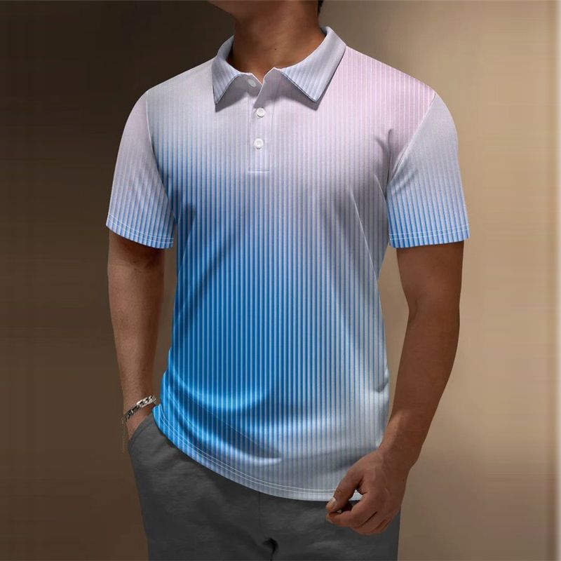 Maglietta da golf da uomo in bianco e nero casual novità T-shirt a quadri grafica Polo stampata in 3D_voghion.com