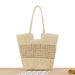 Strohtasche, kleine, hohle, gewebte Tasche, einzelne Schulter, Handtragetasche, große Kapazität, Strandtasche_voghion.com
