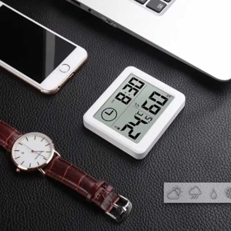 Digital Temperature Humidity Table Clock Automatic Monitoring Large LCD Screen Multifunction Electronic Desk Clock_voghion.com