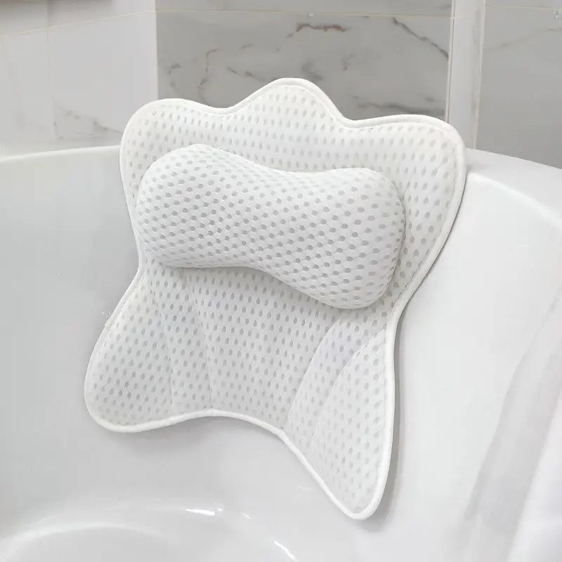 Pillow Bathtub Seat 4D Mesh Machine Washable Quick-Dry Fabric Bath Soaking Cushion_voghion.com