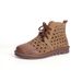 Perforierte echte Sandalen für Damen, atmungsaktive kurze Stiefel, Oberschicht aus Rindsleder, süßer, cooler Sommer-Lederstiefel_voghion.com