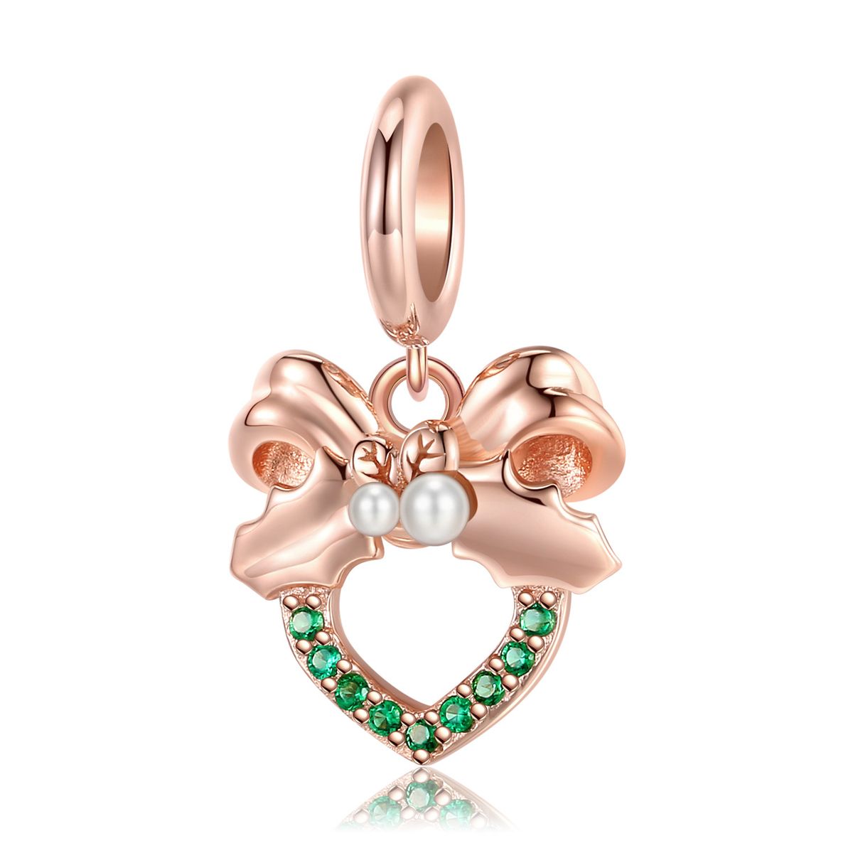 DIY-Anhänger Weihnachten, rosévergoldet, Perlenarmband, DIY-Anhänger, Glockengirlande, Anhänger, Weihnachtsgeschenk, originelle Perlen_voghion.com