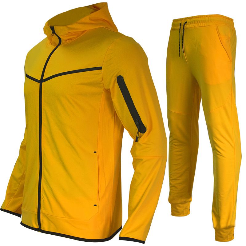 Conjunto deportivo informal para hombre, sudadera con capucha de dos piezas_voghion.com