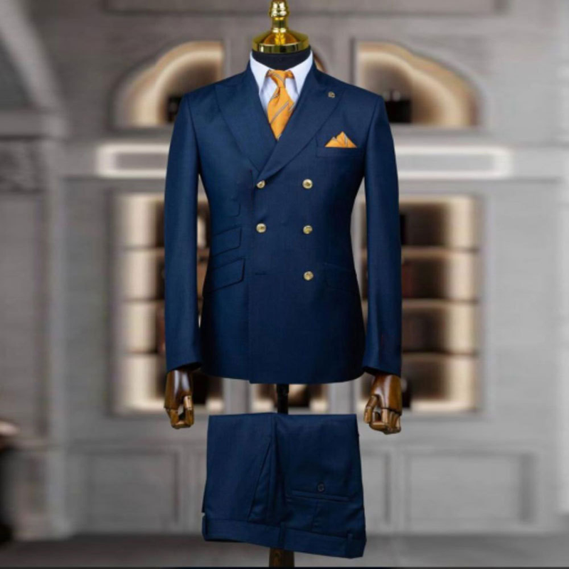 Neuer zweiteiliger Anzug für Herren mit Jacke und Hose, Bankett-Set_voghion.com