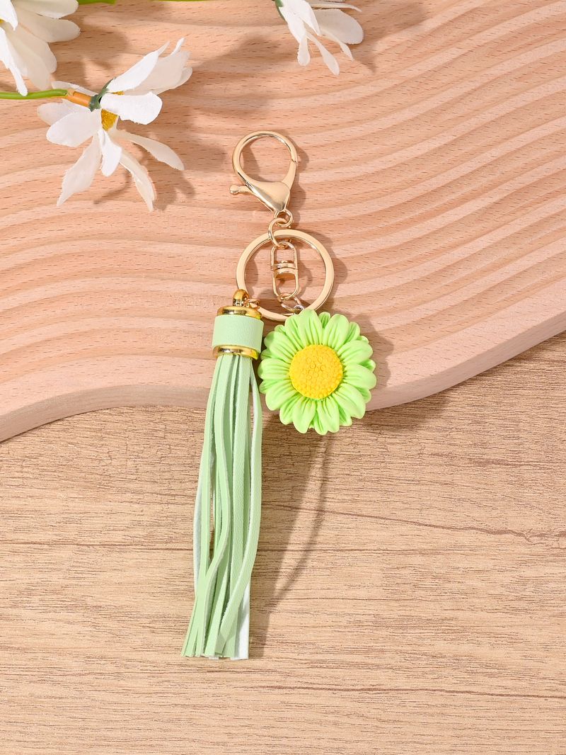 Sunflower Tassel Creative Pastoral Style Bag Accessories Car Keychain Pendant_voghion.com