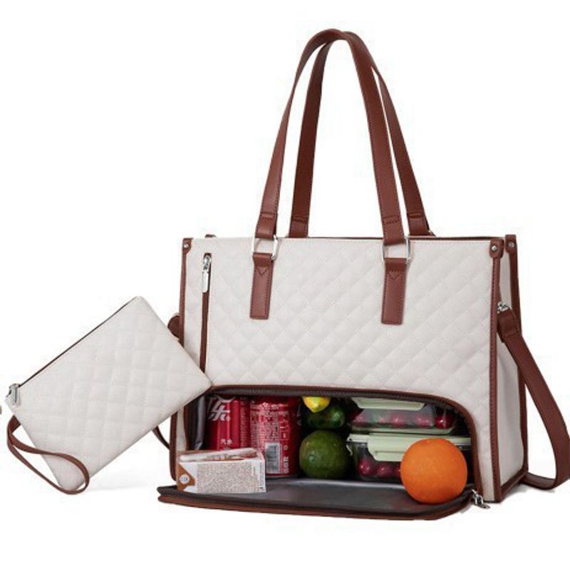Nuova borsa per donna, porta pranzo isolato, a prova di perdite, grande portafoglio a tracolla, porta computer portatile_voghion.com