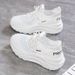 Dad's for women 2024 new summer single mesh hole white breathable thick sole versatile casual sports board shoes_voghion.com
