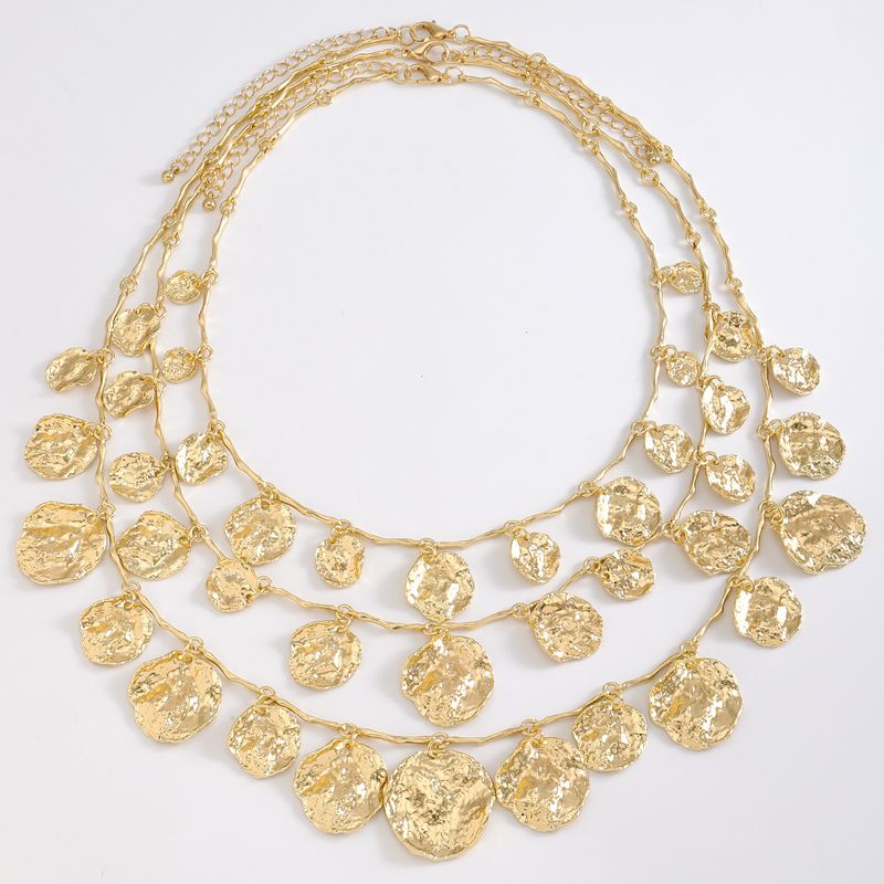 ZA Overdreven Grote Gouden Meerlaagse Ketting Hiphop Performance Cubaanse Glanzende Ketting_voghion.com