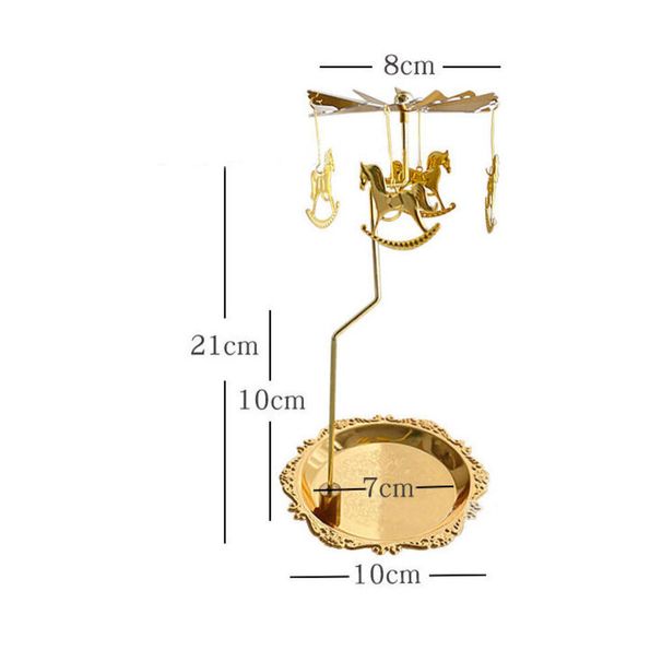 INS Storage Tray Aromatherapy Rotating Candle Holder Creative Carousel Romantic Photography Decoration Cake Dessert_voghion.com