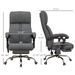 Vinsetto Heated Massage Office Chair 4 Point Vibration Gray PU Leather Reclining Adjustable Height_voghion.com