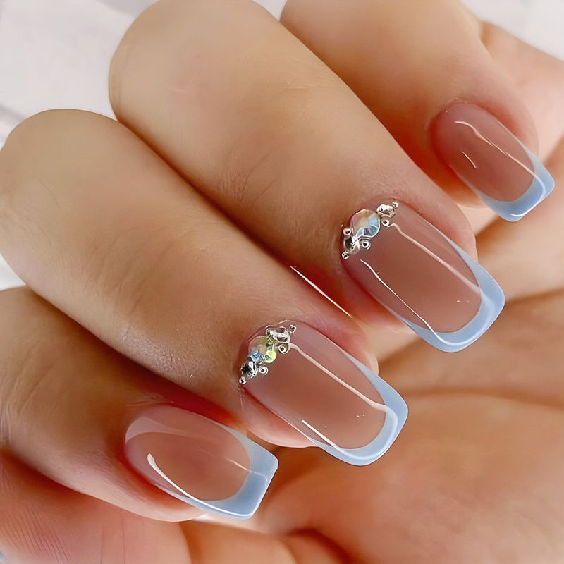 Ballet Halve Lengte 24 Stuks Fake Nail Tips Draagbare Doodskist Valse Na Met Strass Zwart Wit Frans Ontwerp Pres_voghion.com