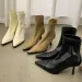 Fashion Pointed Toe High Heel Booties: Versatile Euro-American Style, Black/Beige E50f_voghion.com