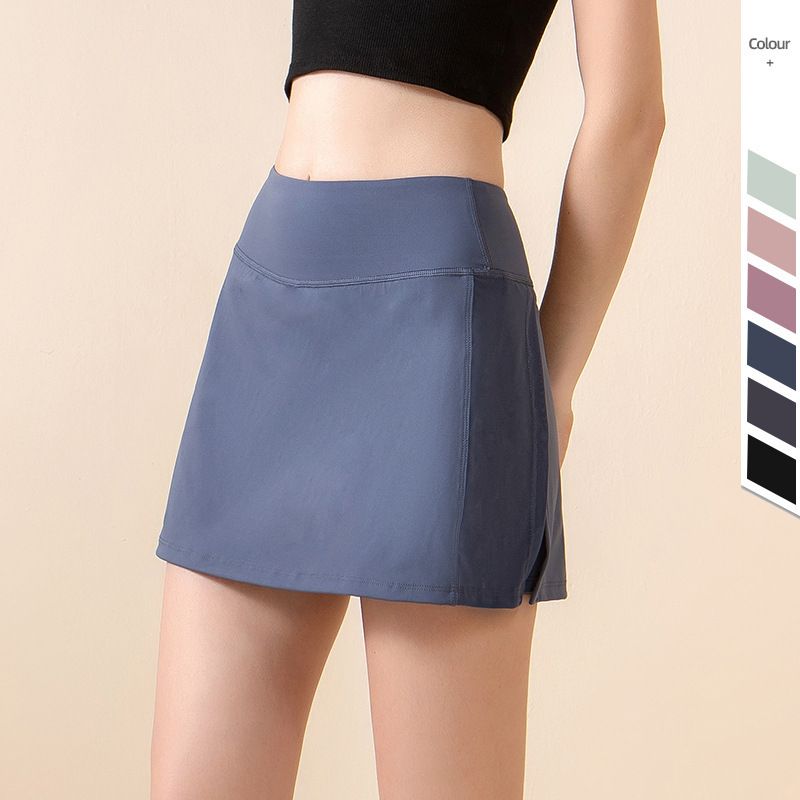 Spring/Summer New Split Tennis Women's Slim Hips Anti Awkwardness Yoga Cover Quick Dry Fiess Sports Short Skirt_voghion.com