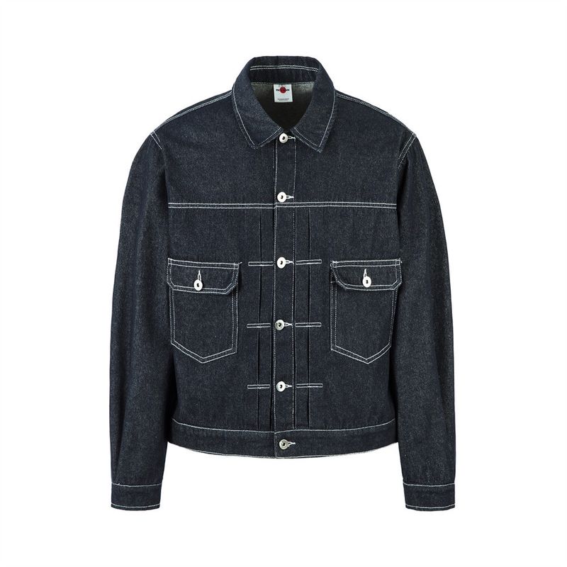 Herren-Jeansjacke im Used-Look mit Kontrastnähten – Oversize-Streetwear-Style für Frühling und Herbst – Leichter Freizeitmantel aus Baumwolle (Blau)_voghion.com