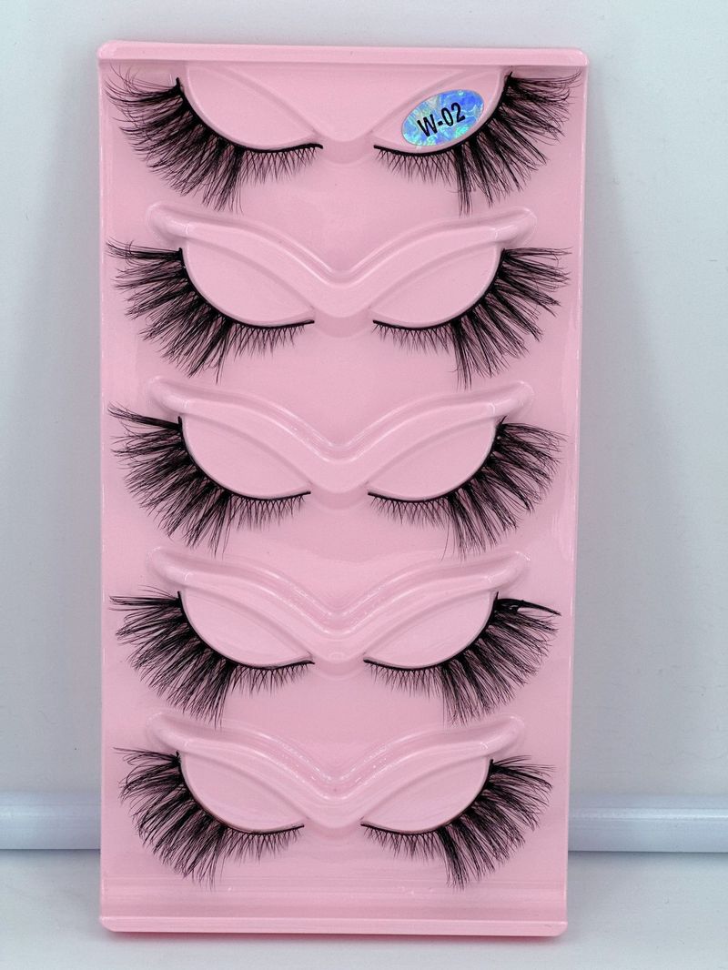 Eyelashes Set Fox Eye Slanted Cat Eye False Eyelashes Natural Thick Curled Mink Eyelashes_voghion.com